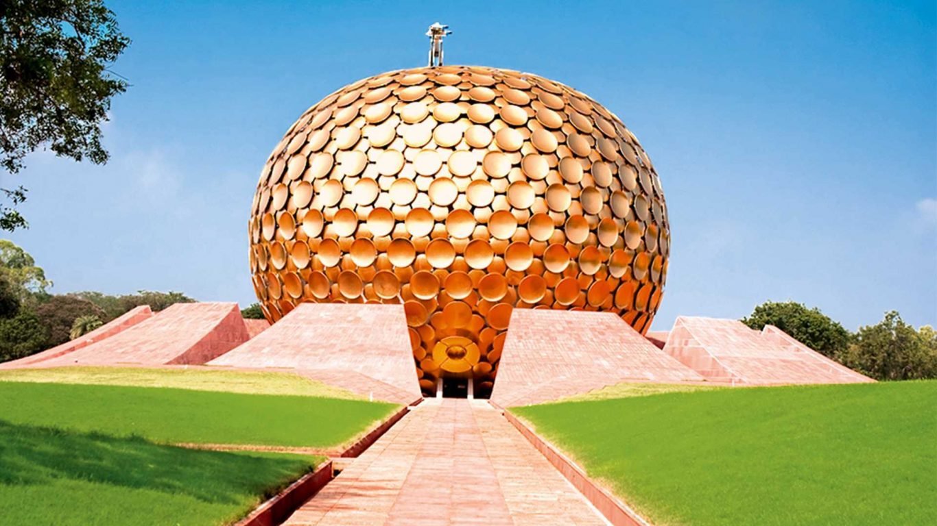 Auroville Matrimandir golden sphere meditation center